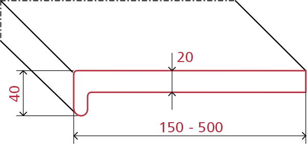Abmessungen der Kunststoff Fensterbank