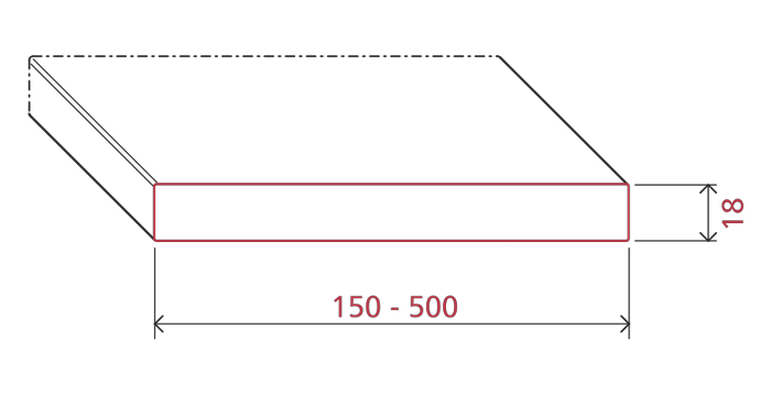 Abmessungen der HausFux studioLINE Fensterbank