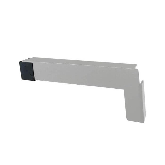 Alu Gleitabschluss Elegance für 50 mm Ausladung in Weißaluminium (RAL 9006)