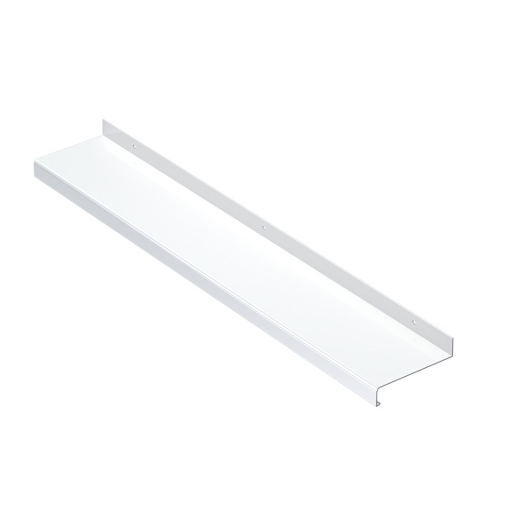 Aluminium-Außenfensterbank in Weiß (RAL9016), Alu Fensterbank für Außen, Länge 500mm x Ausladung 50mm